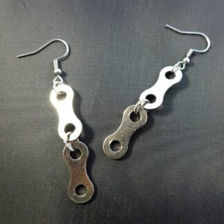 Boucles d'oreilles en chaîne de vélo - 2 maillons