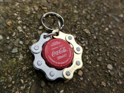 Porte-clés chaîne + capsule Coca-Cola